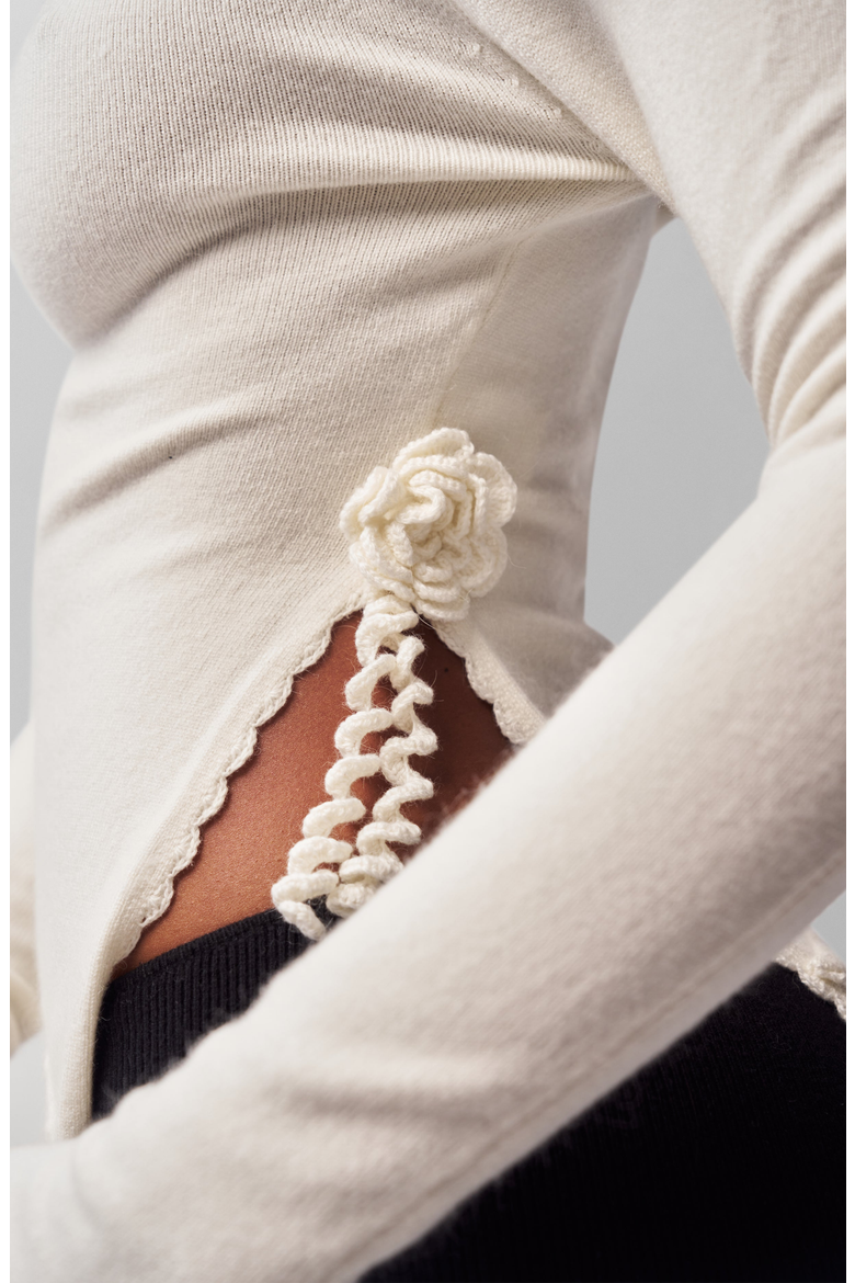 Soler Fold Over Knit Top, Alternate, color, Cream