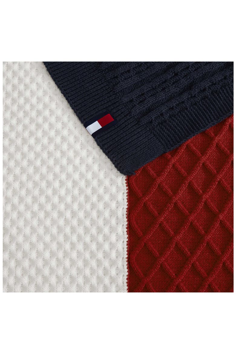 Mixed Knit Flag Throw, Alternate, color, NAVY BLUE/ RED/ WHITE