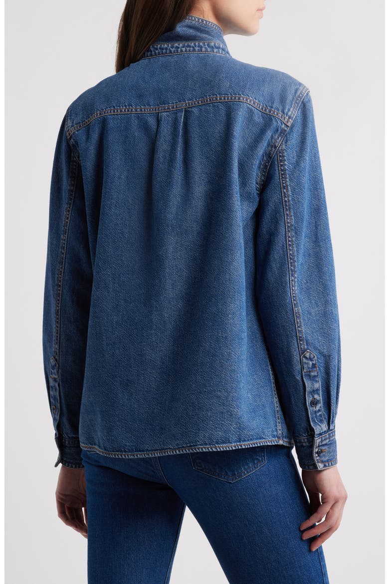 Secretary Cotton Blend Denim Top, Alternate, color, BABYDOLL