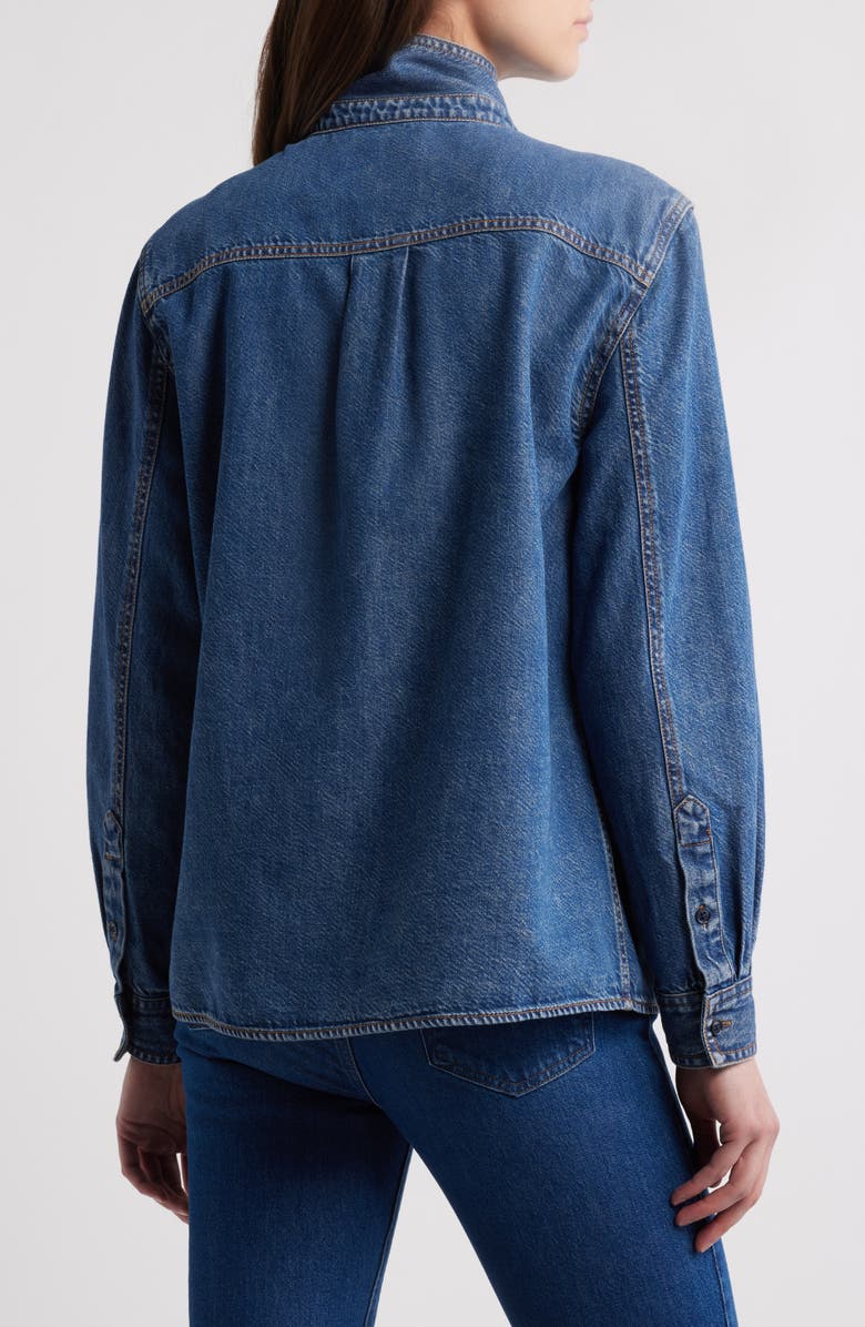 FRAME Secretary Cotton Blend Denim Top, Alternate, color,