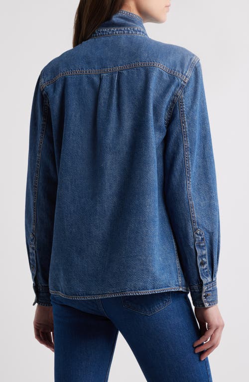 Frame Secretary Cotton Blend Denim Top In Babydoll