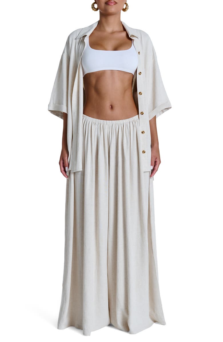 Naked Wardrobe Cotton & Linen Shirt, Alternate, color, 