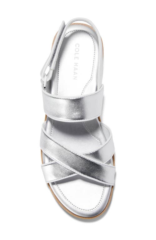 Cole Haan Mirabelle Crisscross Sandal In Silver Metallic/white