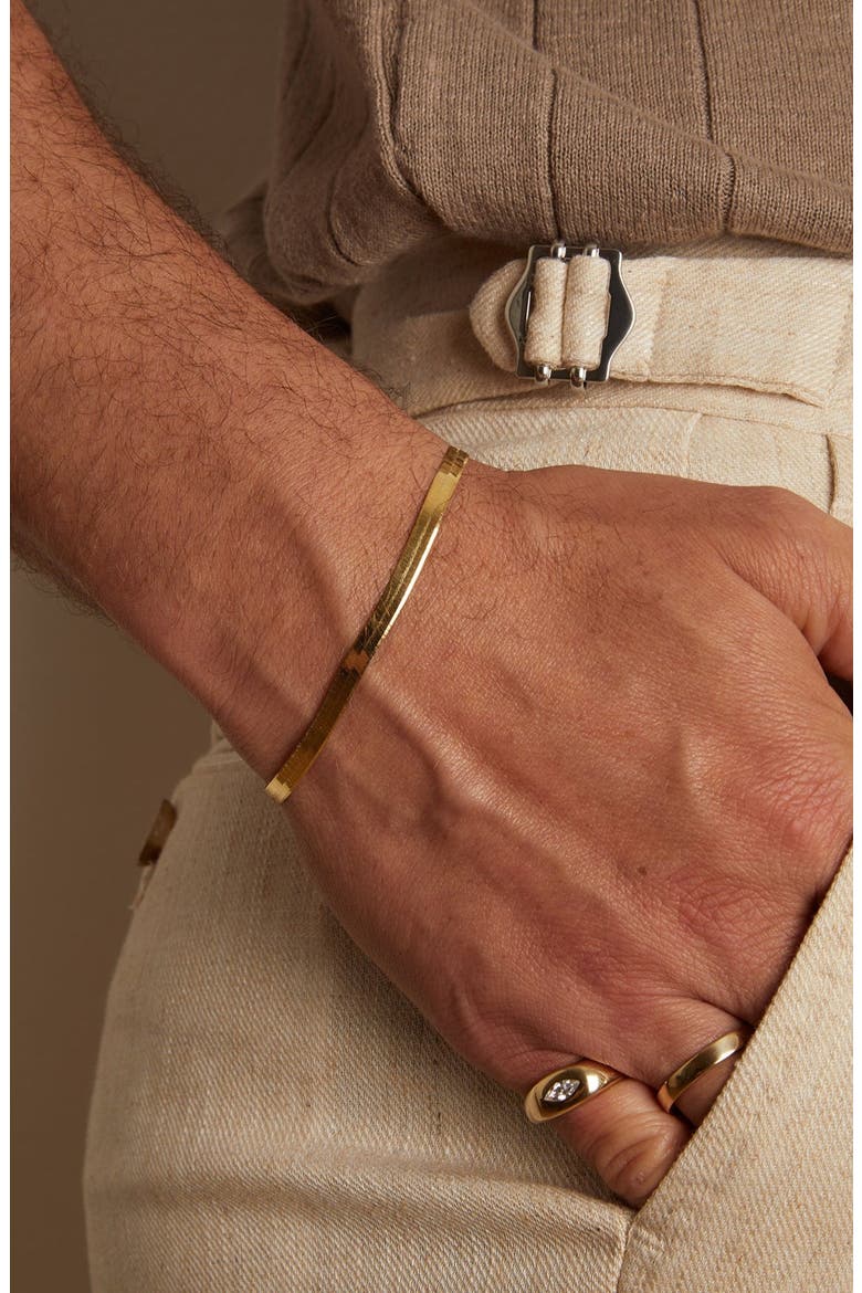 Herringbone Chain Bracelet, Alternate, color, Yellow Gold Vermeil