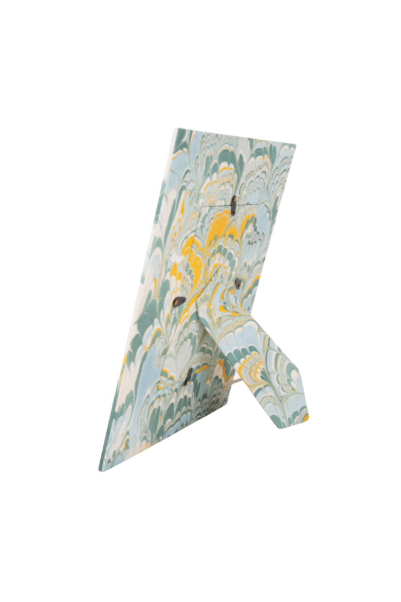 Hand-Marbled Large Wall Picture Frame - 5x7, Alternate, color, Blue