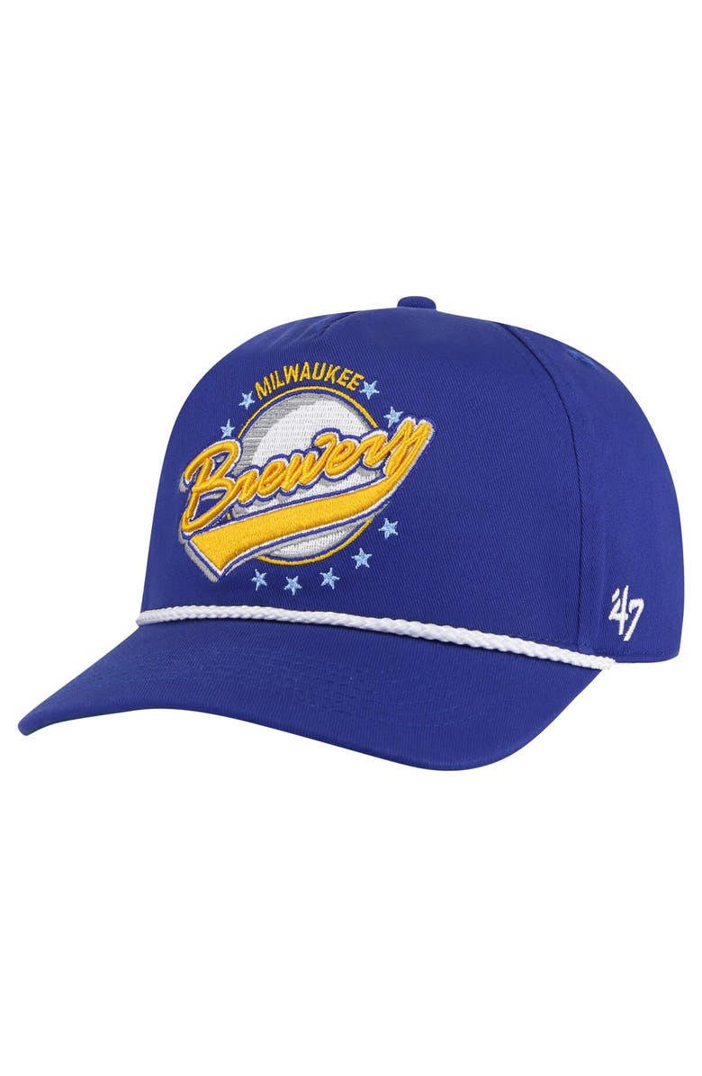 '47 Men's '47 Royal Milwaukee Brewers Wax Pack Collection Premier Hitch Adjustable Hat, Main, color, Royal