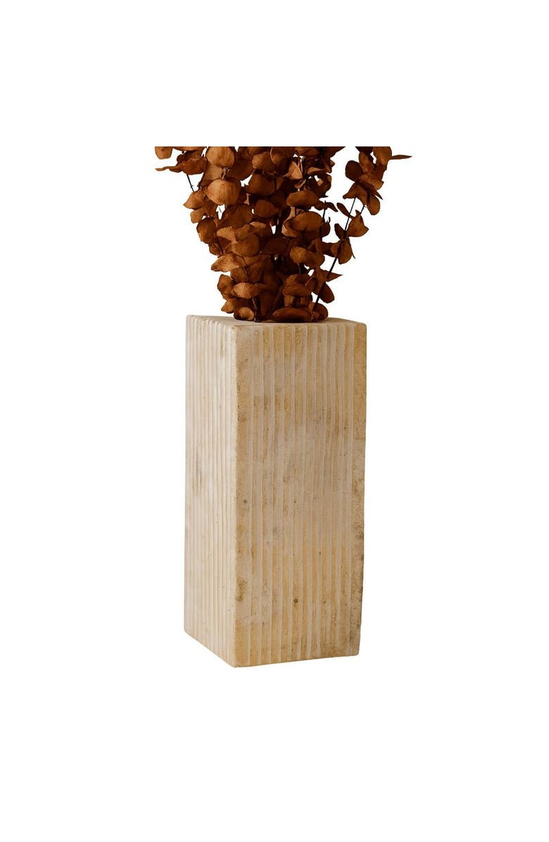 Be Home Ataca Marble Ribbed Vase, Main, color, Beige