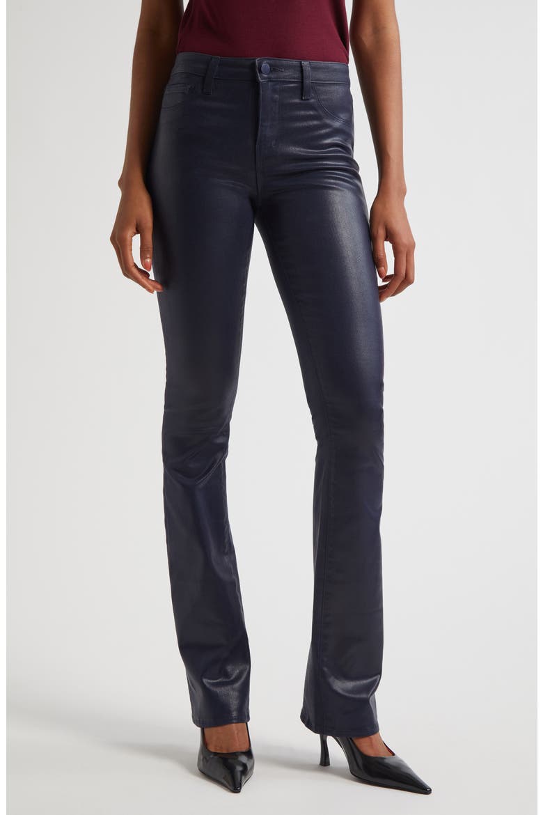 Selma High Waist Baby Boot Jeans, Main, color, DEEP MIDNIGHT COATED