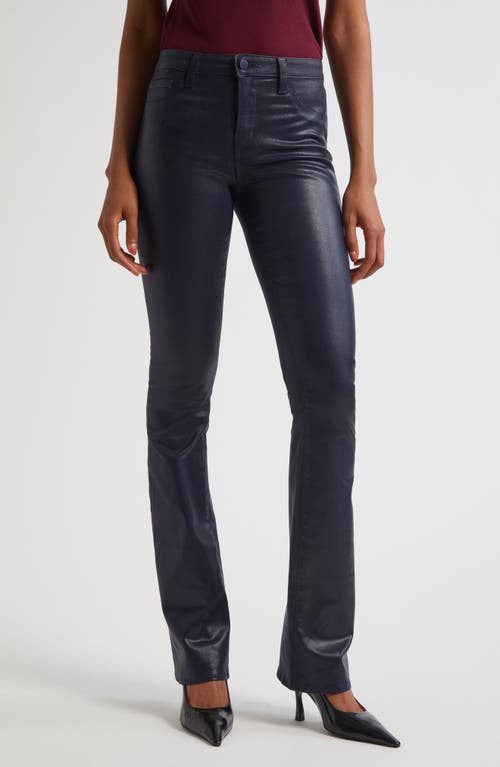 L Agence Selma High-rise Coated Sleek Baby Boot Jeans In Purple