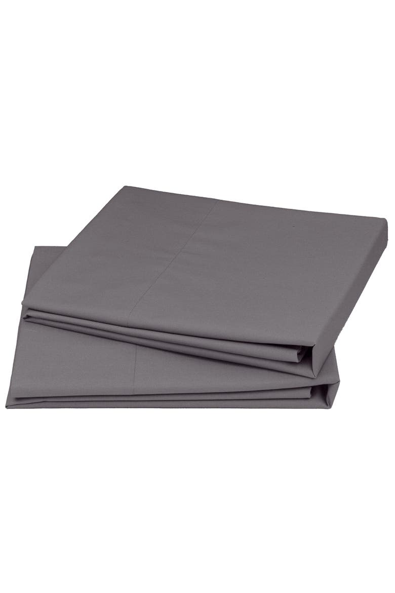 Set of 2 Pillowcases - Signature Comfort 100% Egyptian Cotton Percale, Main, color, Grey