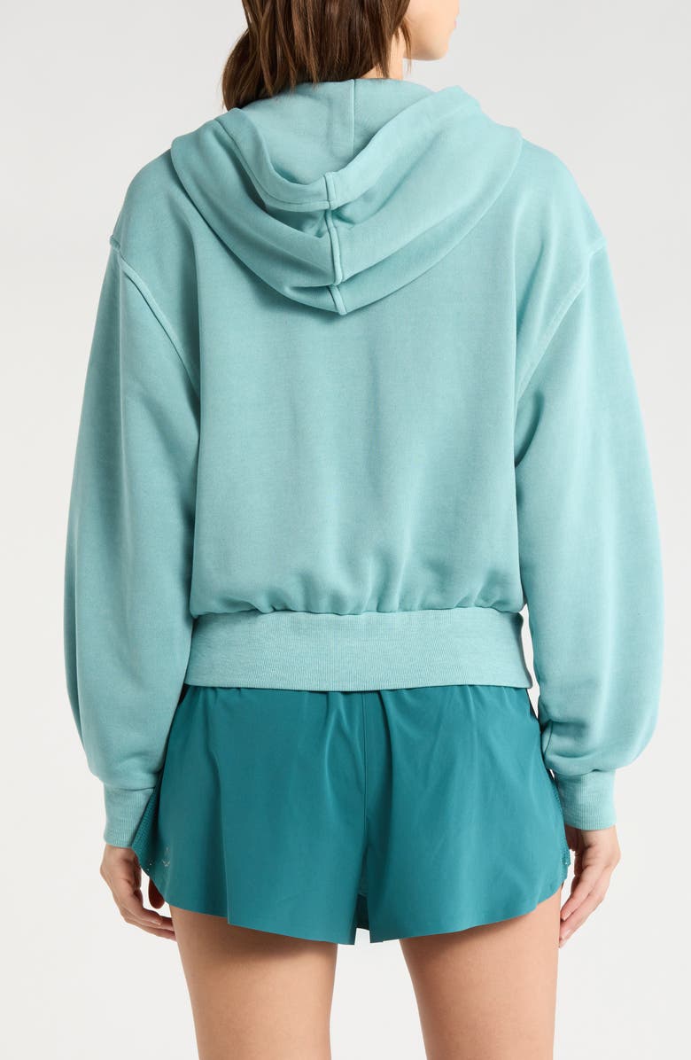 Beyond Yoga Fade Out Full Zip Hoodie, Alternate, color, Washed Teal Sea