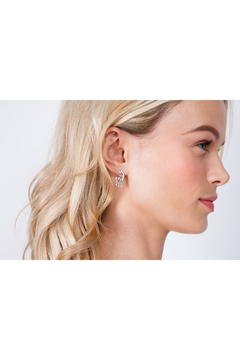 Wave Studs with Drips Earrings, Alternate, color, Sterling Silver