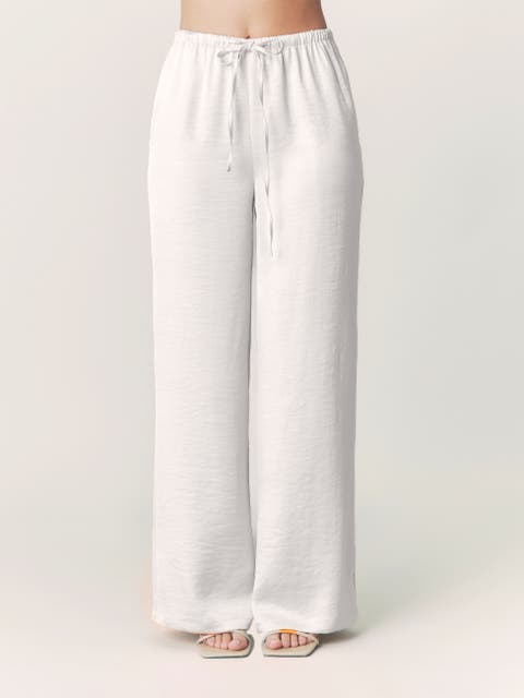 Cleo Tie Waist Satin Pants