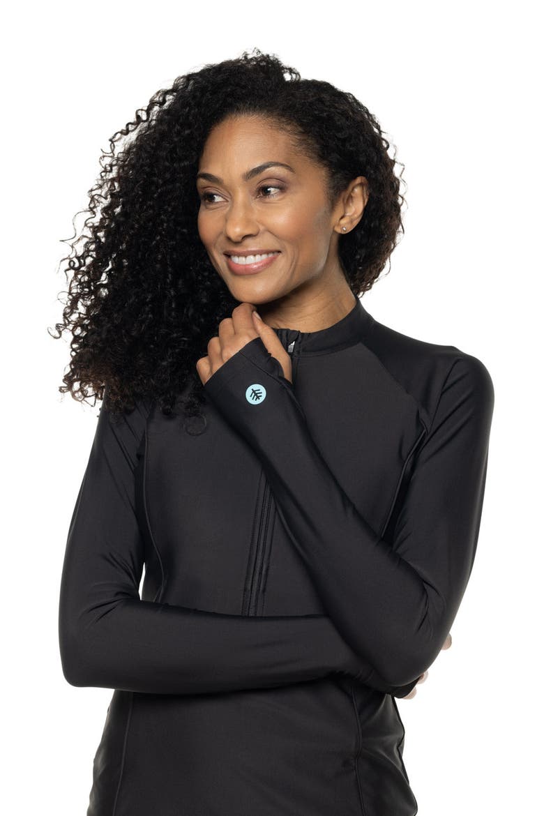 Women's Escalante Zip Rash Guard, Upf 50+ Sun Protection, Alternate, color, Black