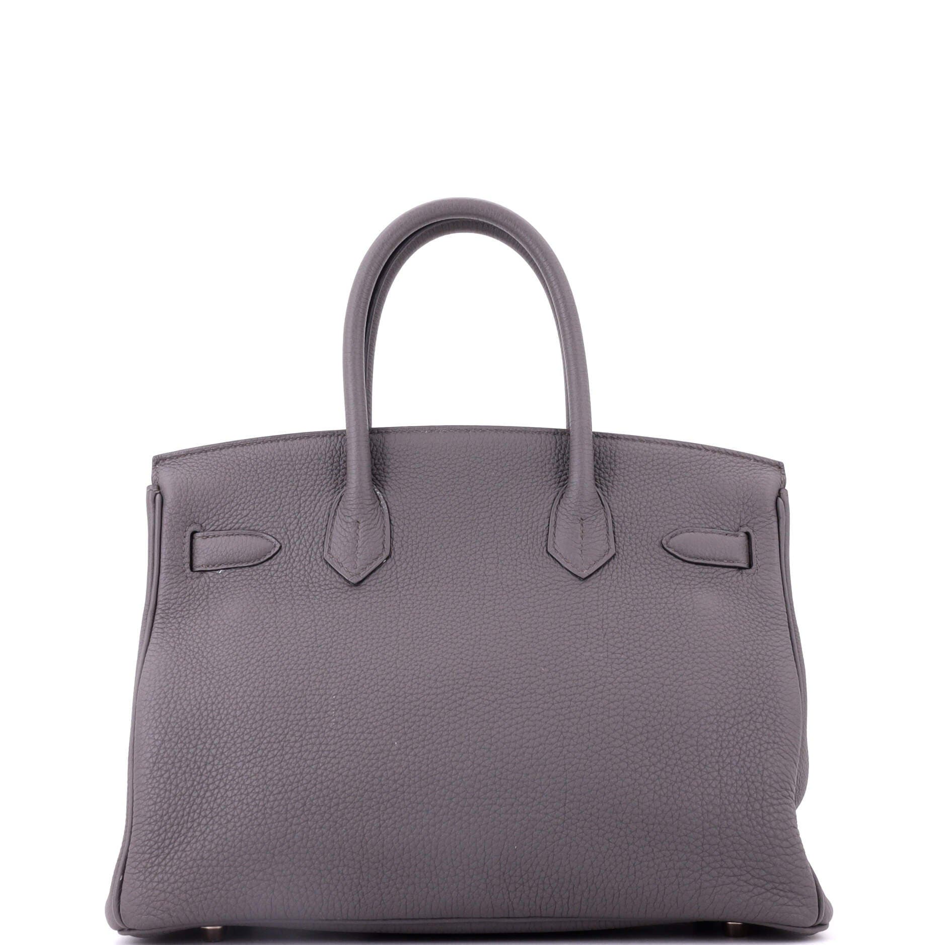 Pre-Owned Hermes Birkin Handbag Grey Togo with Rose Gold Hardware 30, Alternate, color, Etain