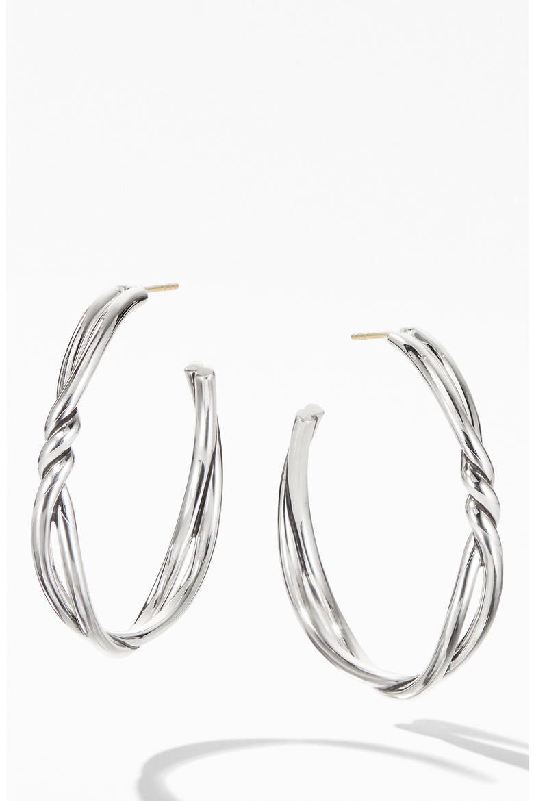 Continuance Large Hoop Earrings, Alternate, color, SILVER