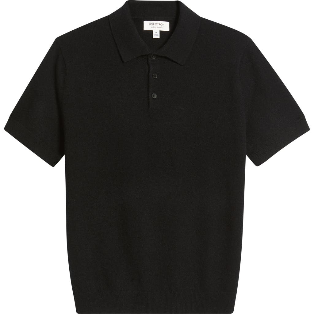 Nordstrom Cashmere Polo In Black