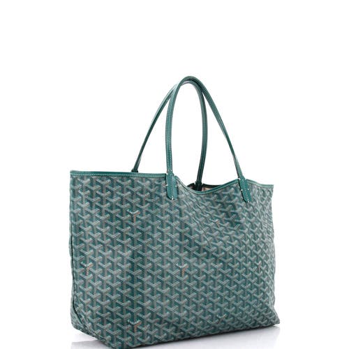 Pre-owned Goyard  Goyard Saint Louis Tote Coated Canvas Xxl In Green