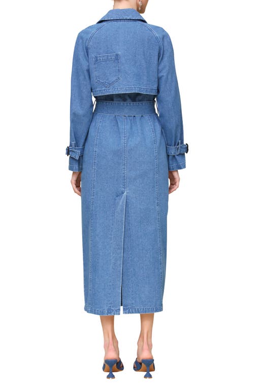 Shop Avec Les Filles Denim Trench Coat In Borboleta Wash