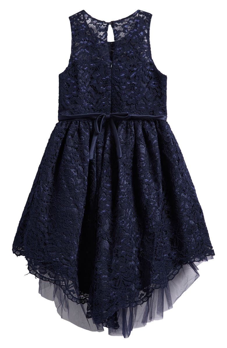Iris & Ivy Kids' Lace High/Low Dress, Alternate, color, Navy