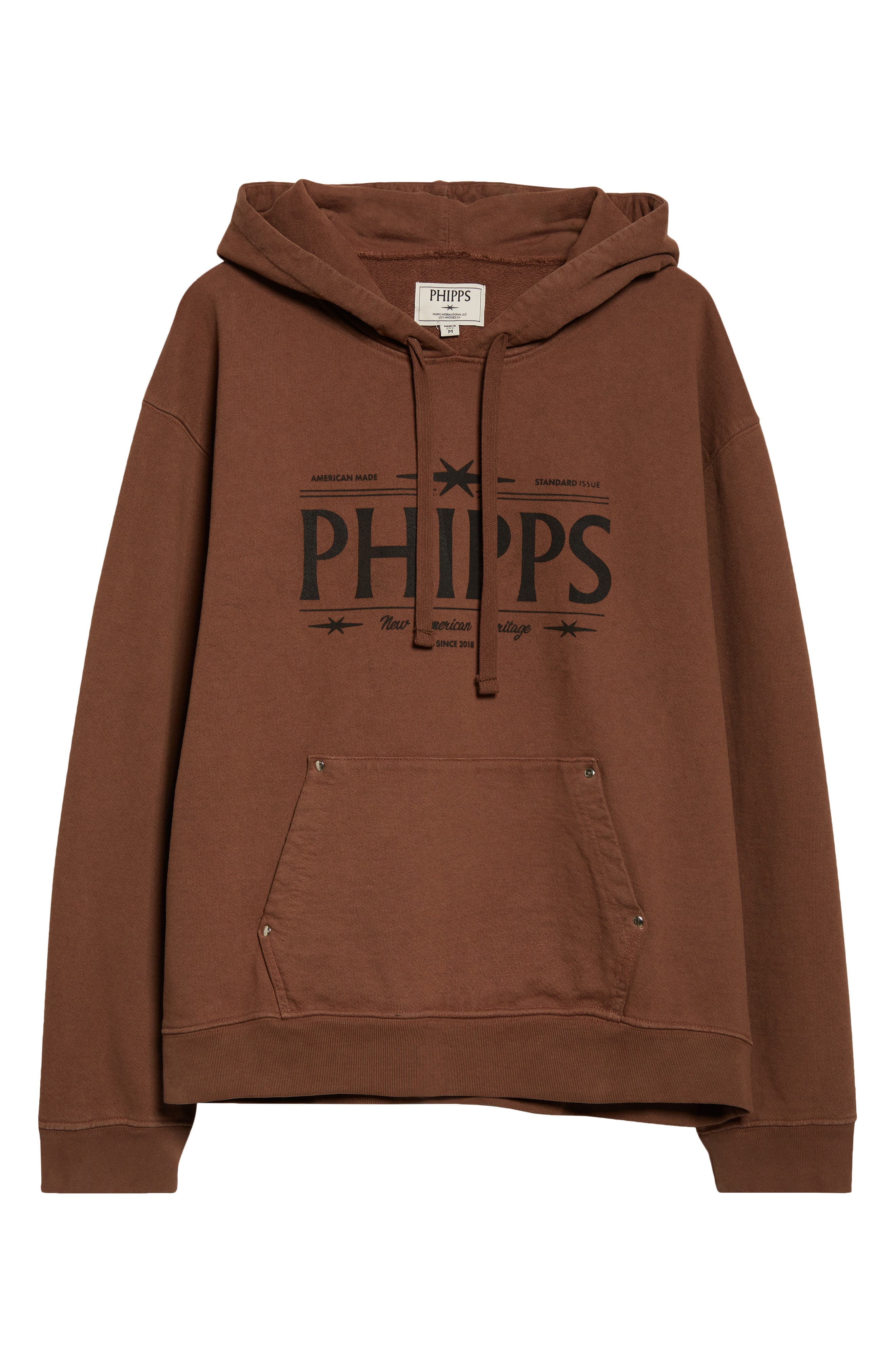 Phipps Studded Logo Graphic Hoodie In Brown