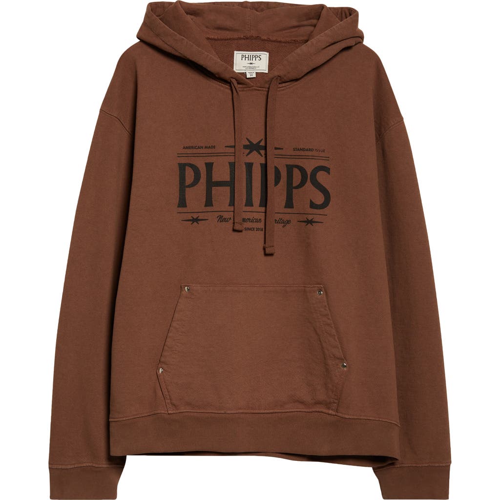 Phipps Studded Logo Graphic Hoodie In Brown