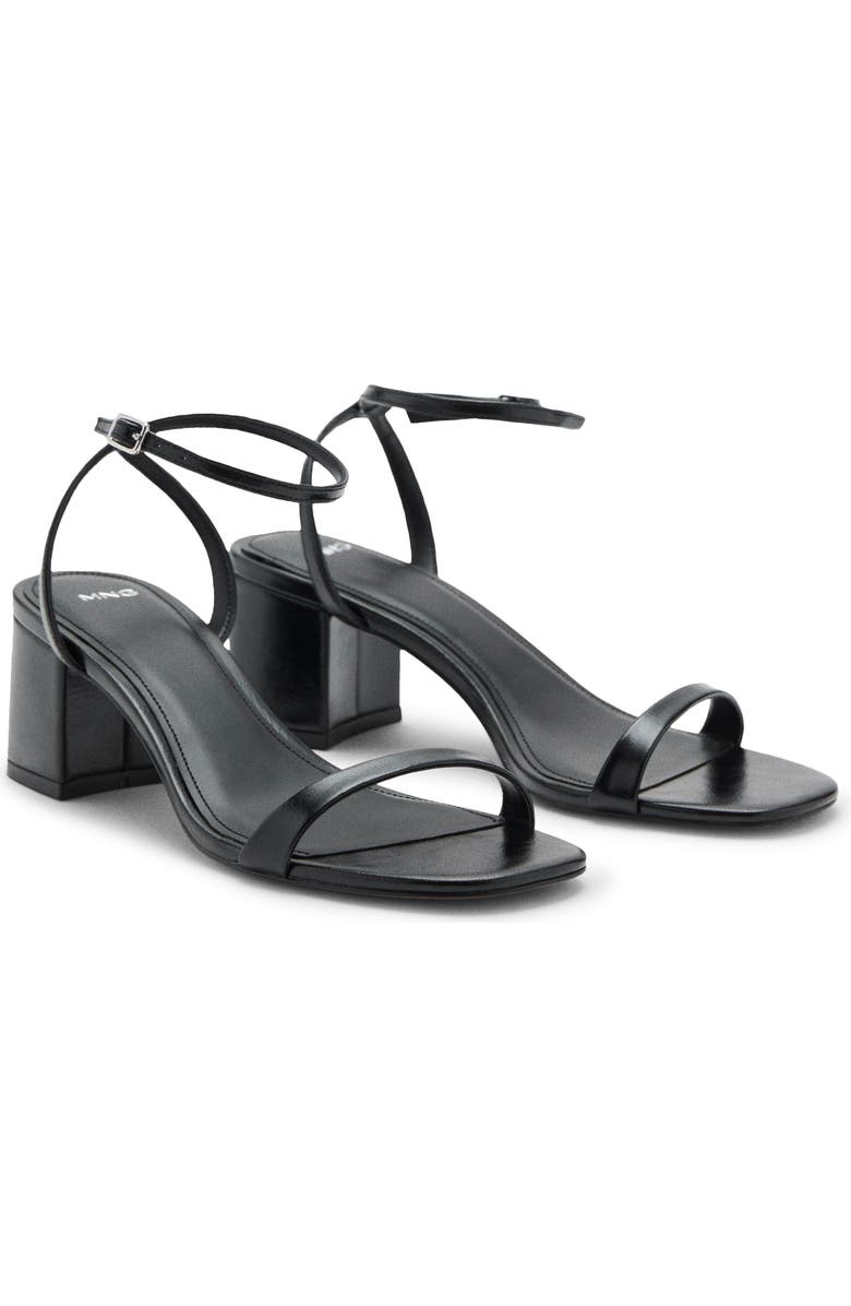MANGO Tica Ankle Strap Sandal, Main, color, Black