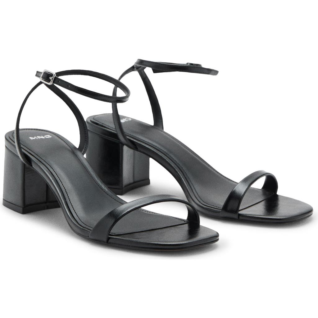 Mango Tica Ankle Strap Sandal In Black