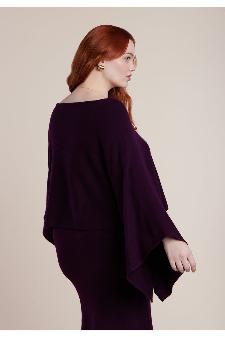 Boxy Three Quarter Sleeve Turtleneck, Alternate, color, PLUM PURPLE