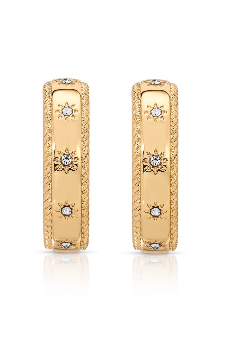 Celestial Stud Hoop Earrings, Alternate, color, GOLD