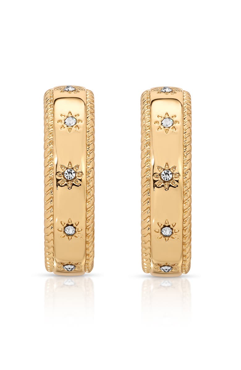Ettika Celestial Stud Hoop Earrings, Alternate, color, Gold