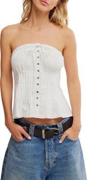 Free People Wink Wink Pintuck Tube Top
