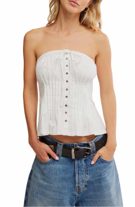 Free People Wink Wink Pintuck Tube Top