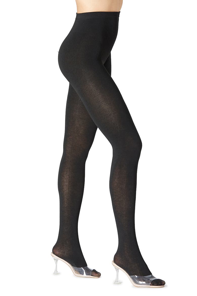 Fleece Lined Thermal Tights, Main, color, BLACK