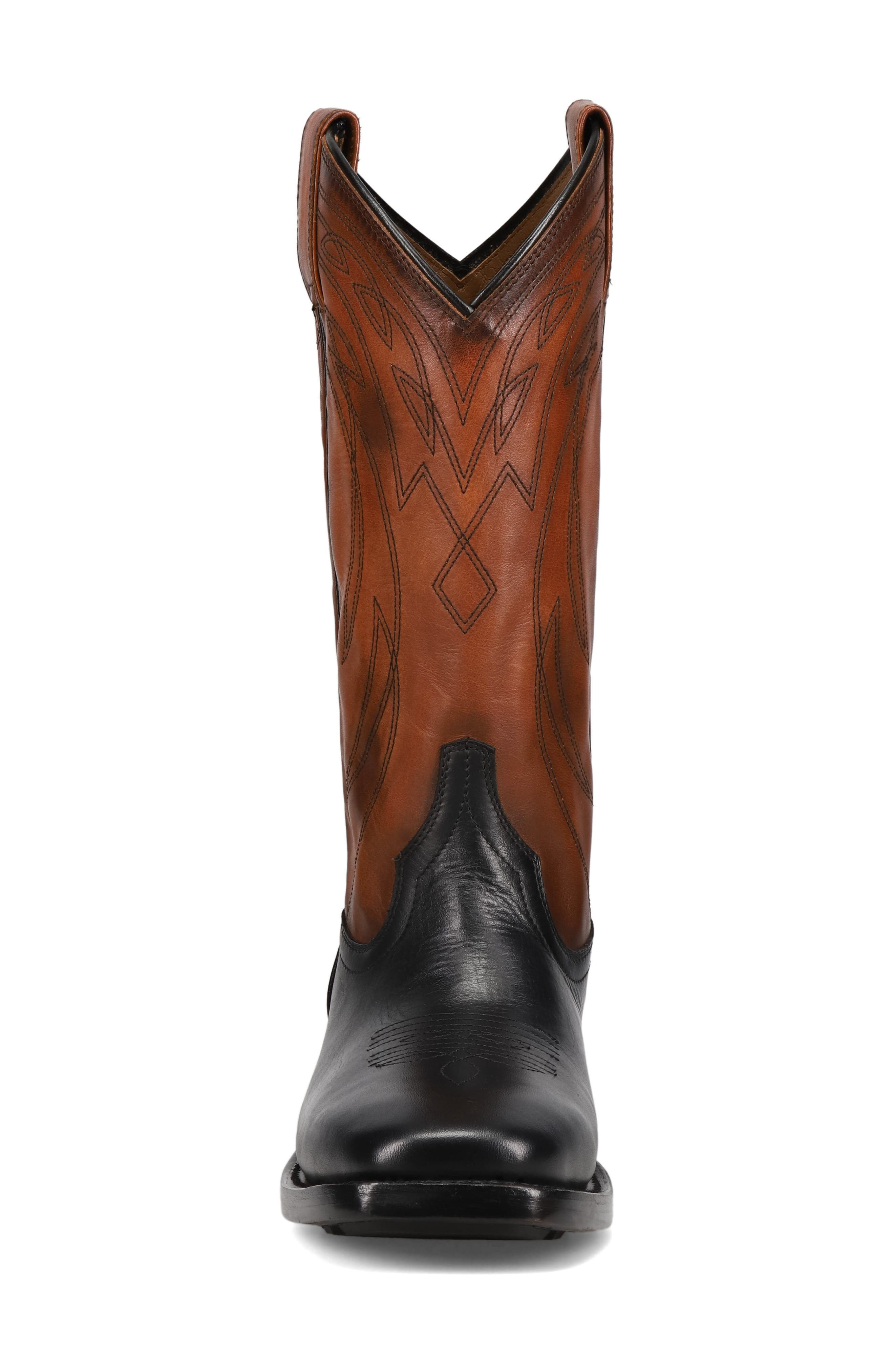 Frye Nash Deco Western Boot, Alternate, color, Black