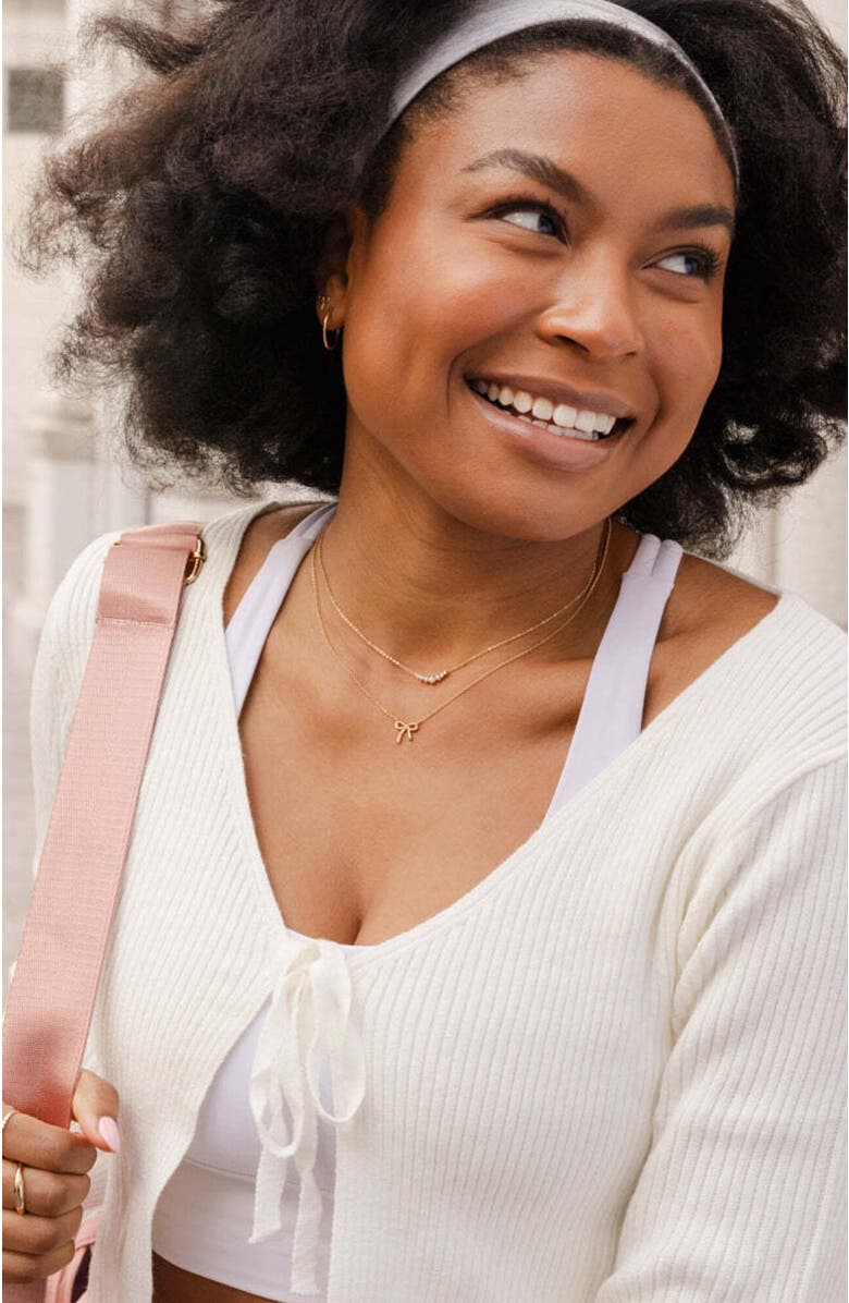 MADE BY MARY Crescent Pearl Necklace, Alternate, color, Gold Vermeil