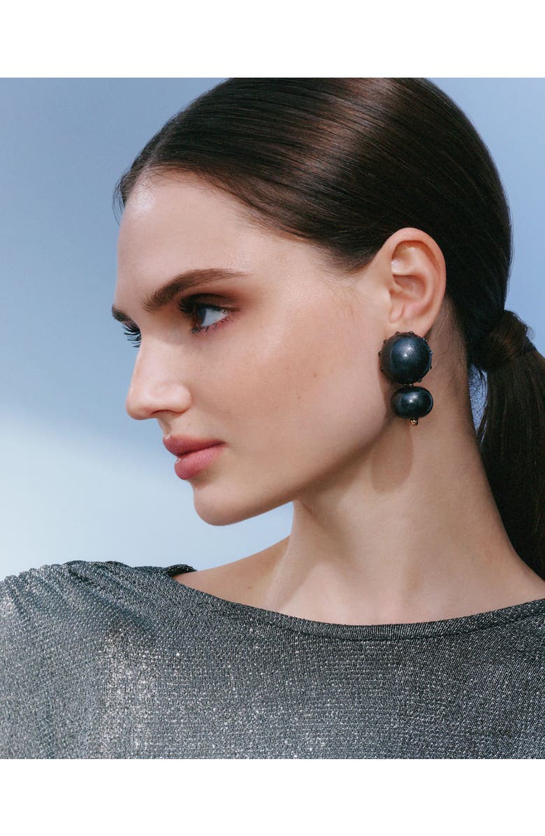 Saulė Label Livia Earrings, Alternate, color, Black Coral