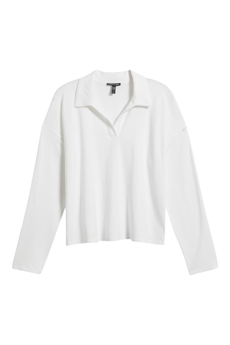 Boxy Henley Jersey Top, Alternate, color, WHITE