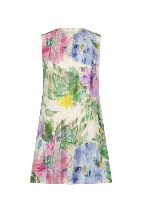 Ikat Floral Cotton Kelly Dress