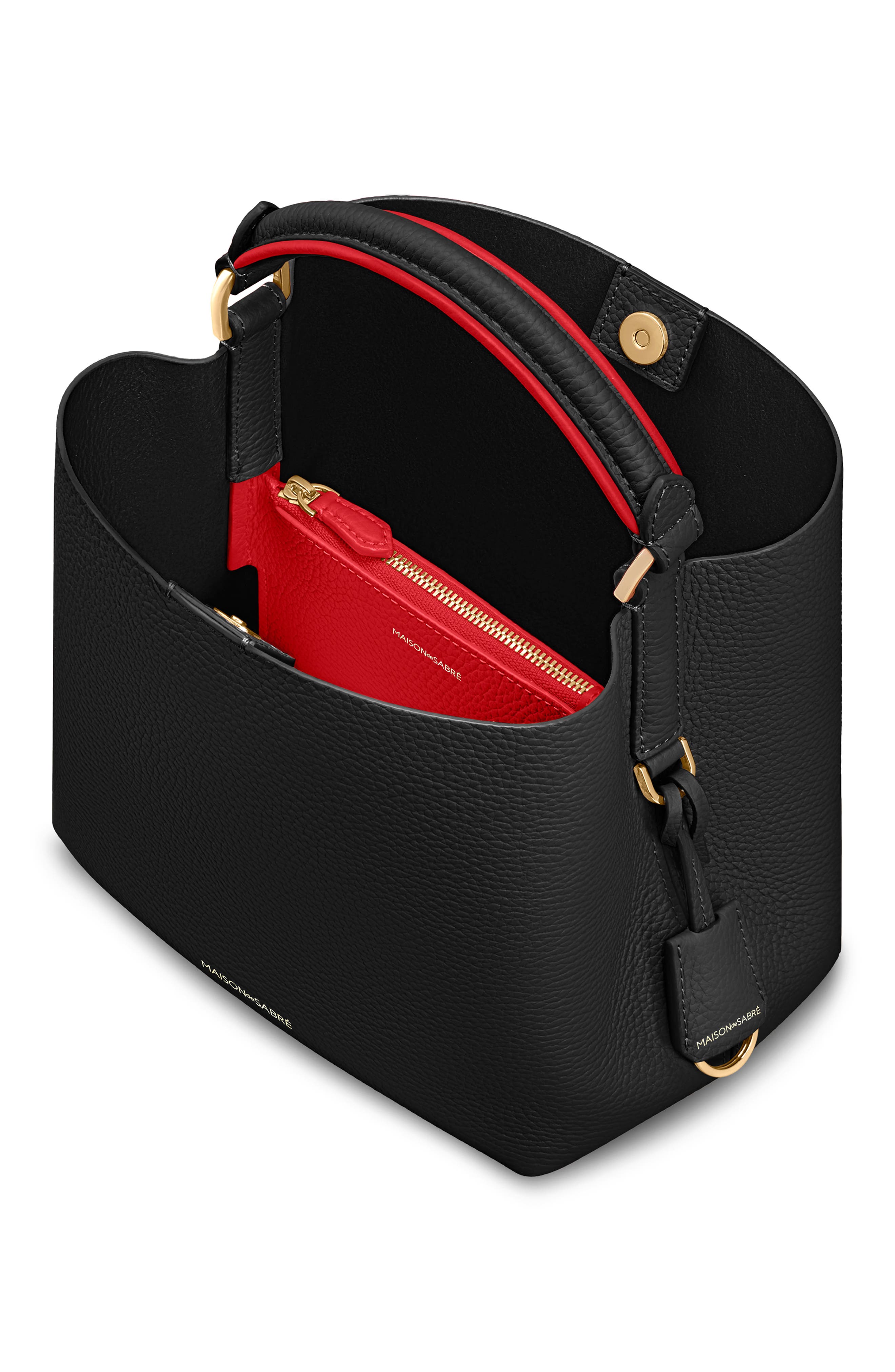 MAISON de SABRÉ The Mini Bucket Bag, Alternate, color, Rouge Noir
