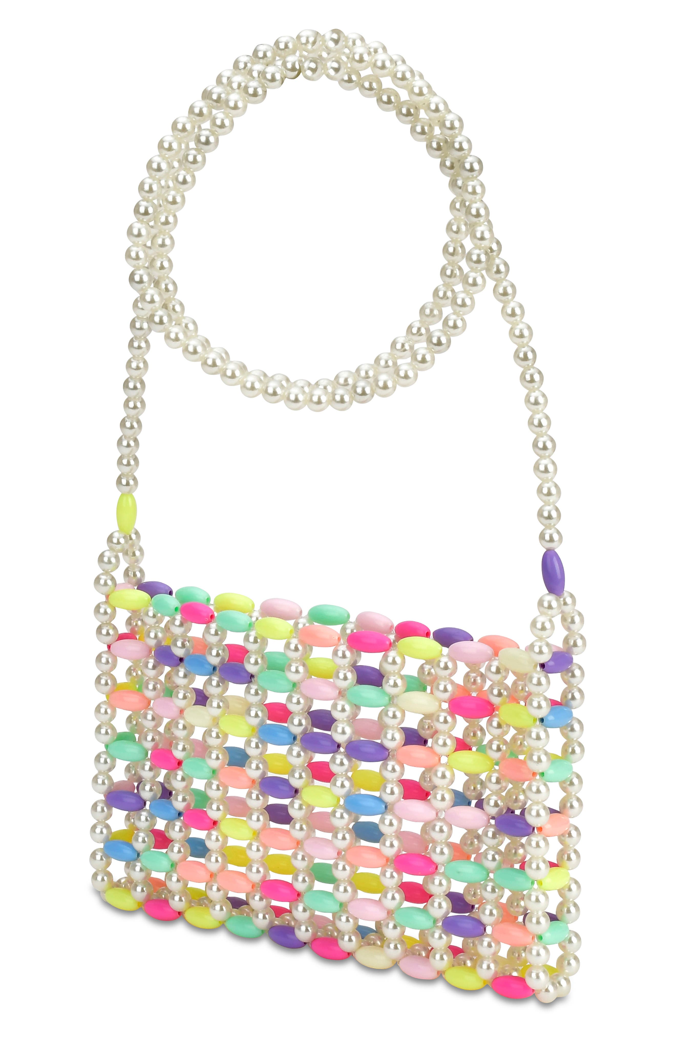 Iscream Kids' Pretty Pastel Beaded Crossbody Bag, Alternate, color, Multi