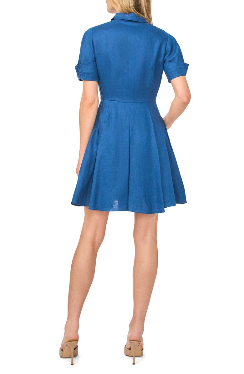 Ted Baker Stina Twisted Short Sleeve Linen Shirtdress, Alternate, color, Estate Blue
