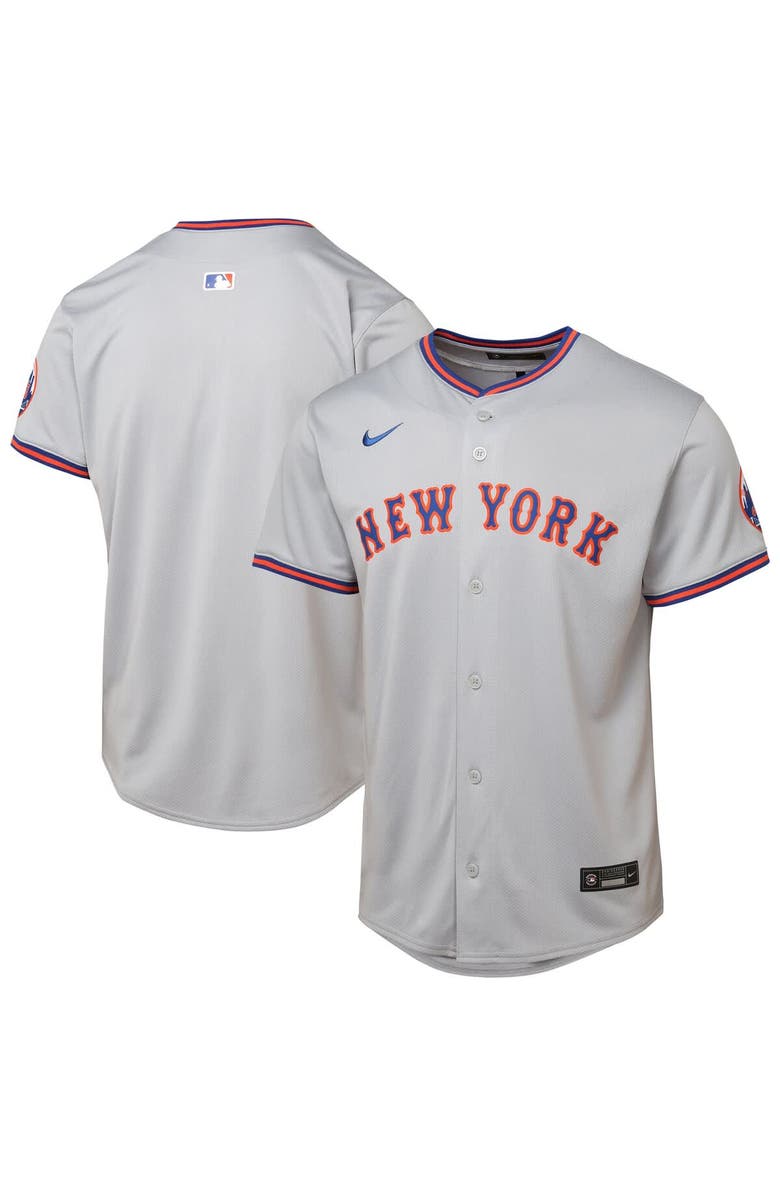 Nike Youth Gray New York Mets Road Limited Jersey, Main, color, Gray
