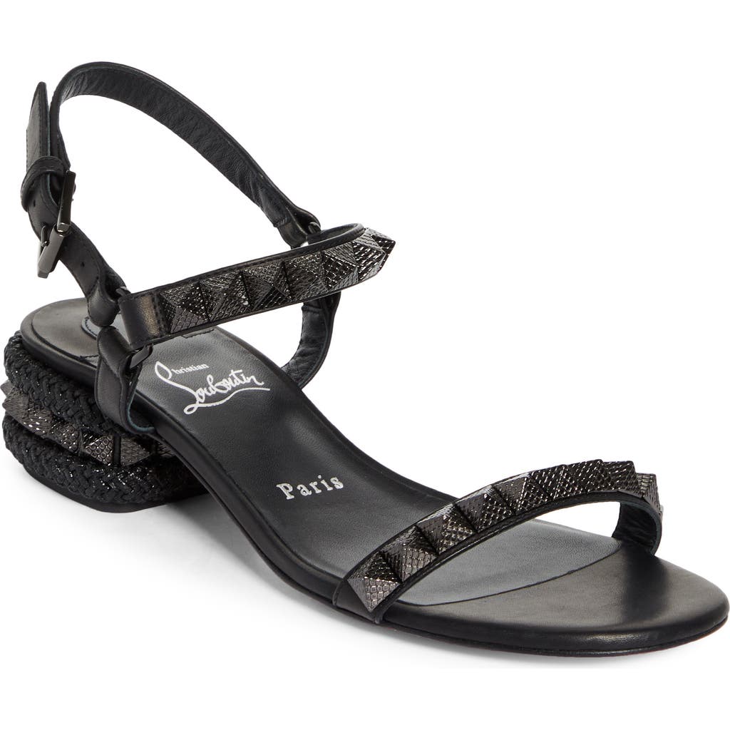 Christian Louboutin Pyrasand 30 Leather Sandals In Black