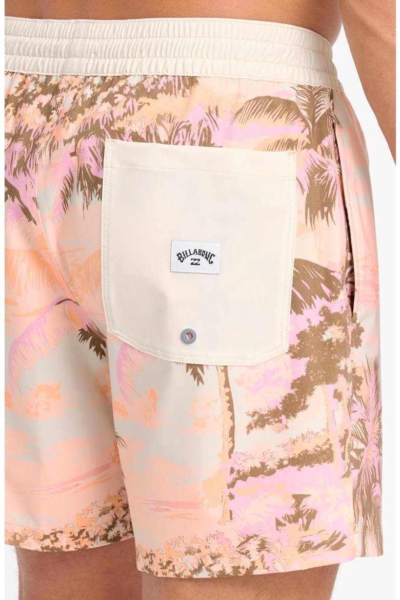Good Times Palm Tree Swim Trunks, Alternate, color, PALE PEACH