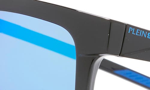 Philipp Plein Sport 56mm Square Sunglasses In Black Black Blue