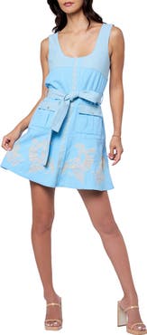 CIEBON Embroidered Fit & Flare Minidress