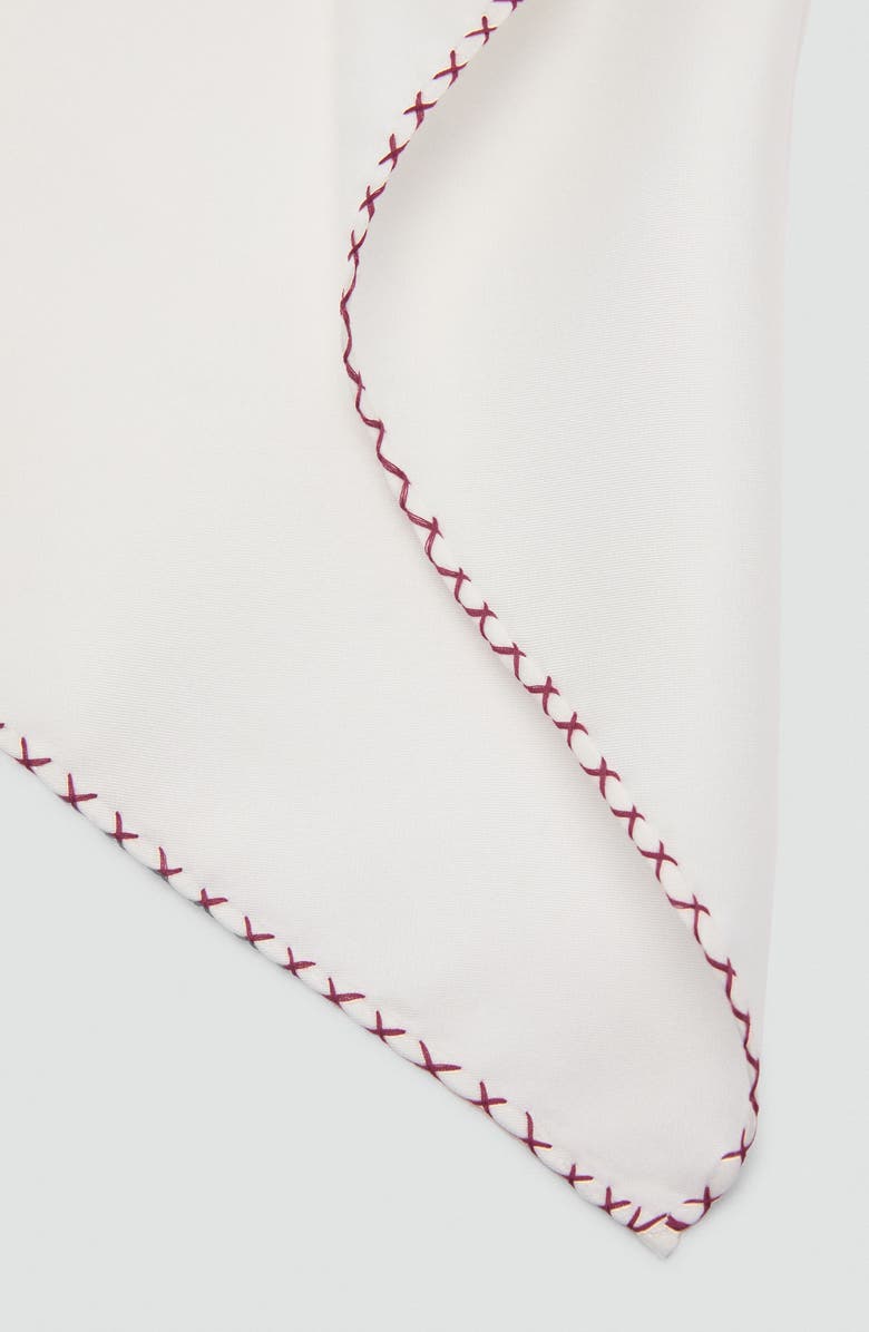 MANGO Embroidered Silk Pocket Square, Alternate, color,