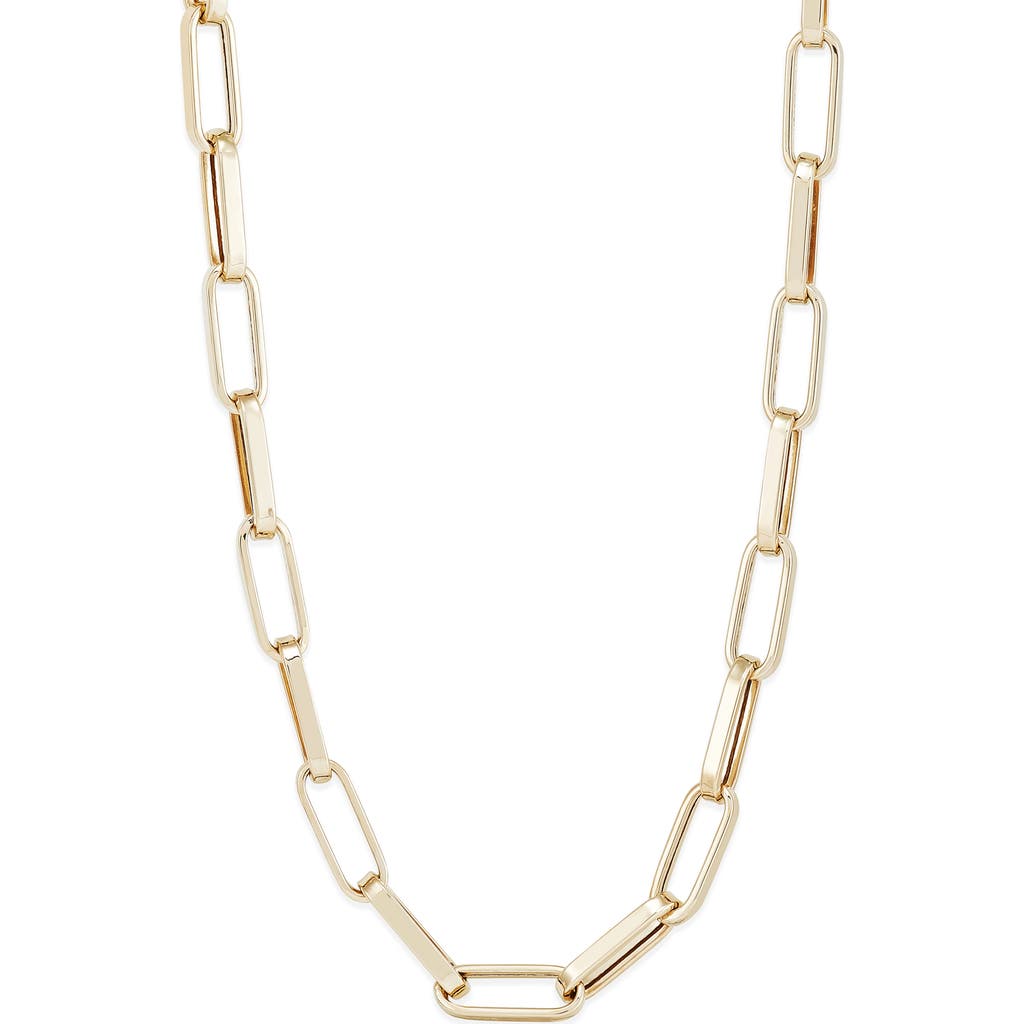 Frankie & Zoe Paper Clip Chain Necklace In Gold