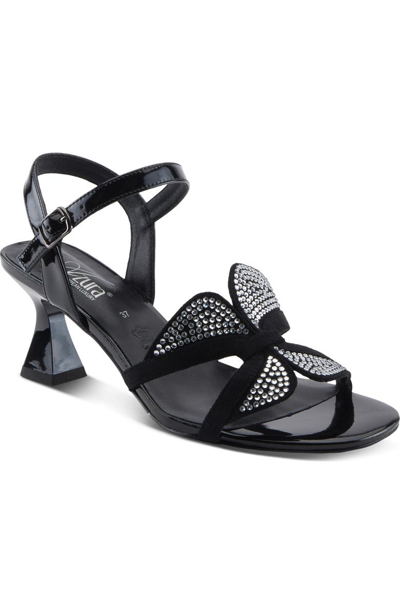 AZURA BY SPRING STEP Decorous Crystal Embellised Sandal, Main, color, Black